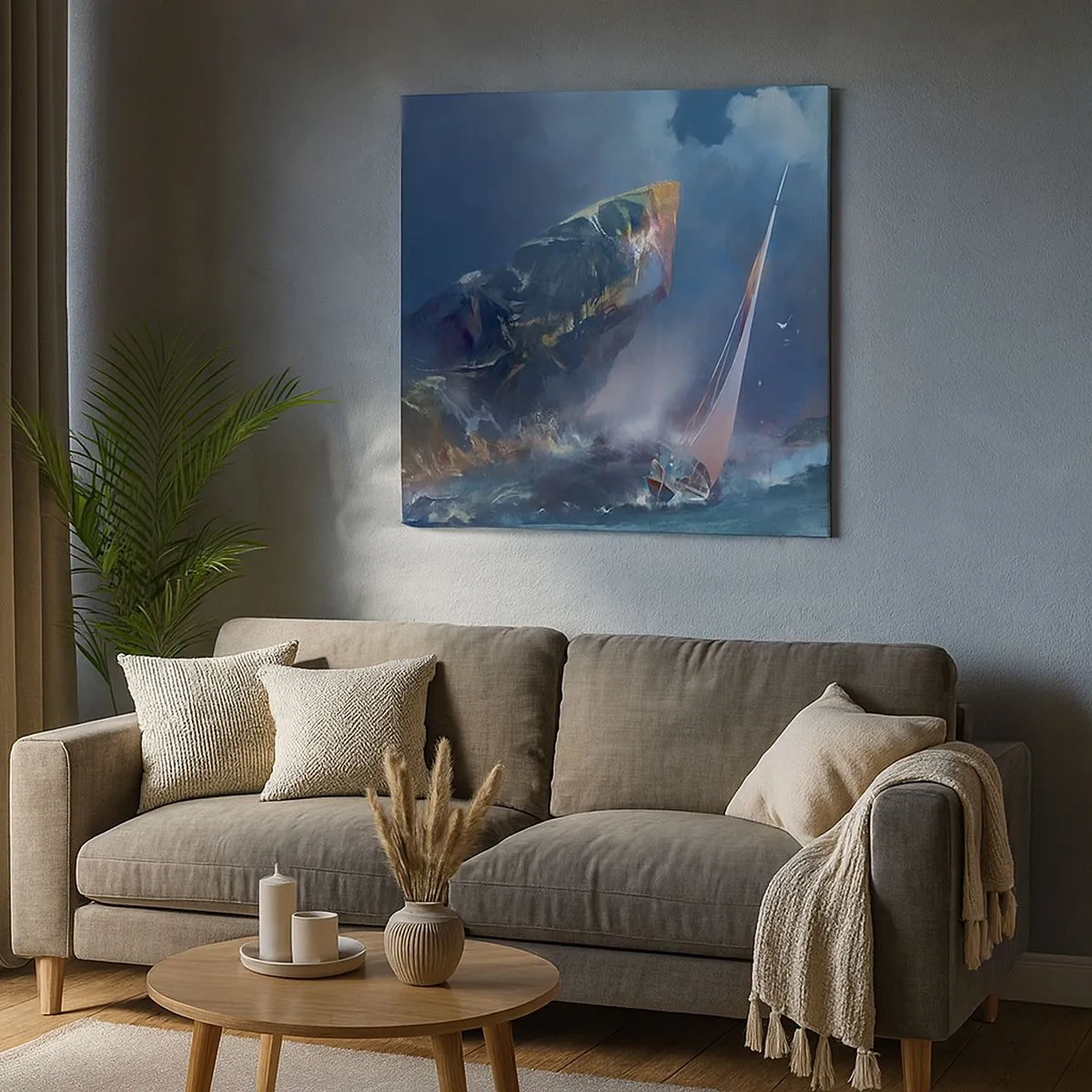 Impression sur toile - Image sur toile - Celui qui est courageux, gagne - 30x30 cm