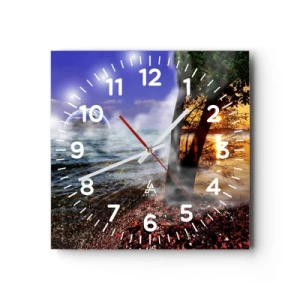 Horloge murale - Pendule murale - Paysage surréaliste - unité de la nature - 40x40 cm