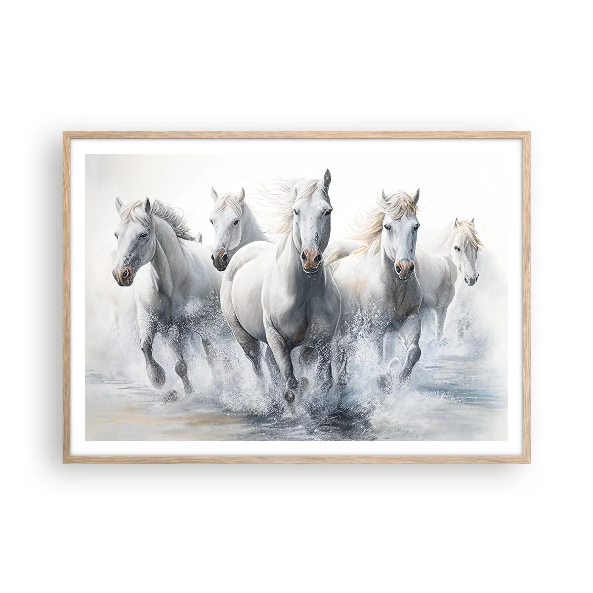 Affiche dans un chêne clair - Poster - Magie blanche - 100x70 cm