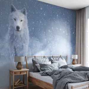Papier Peint Autocollant Deluxe Sticker - Dans une âme d'hiver - Loup blanc, Animaux, Hiver - 400x280 cm