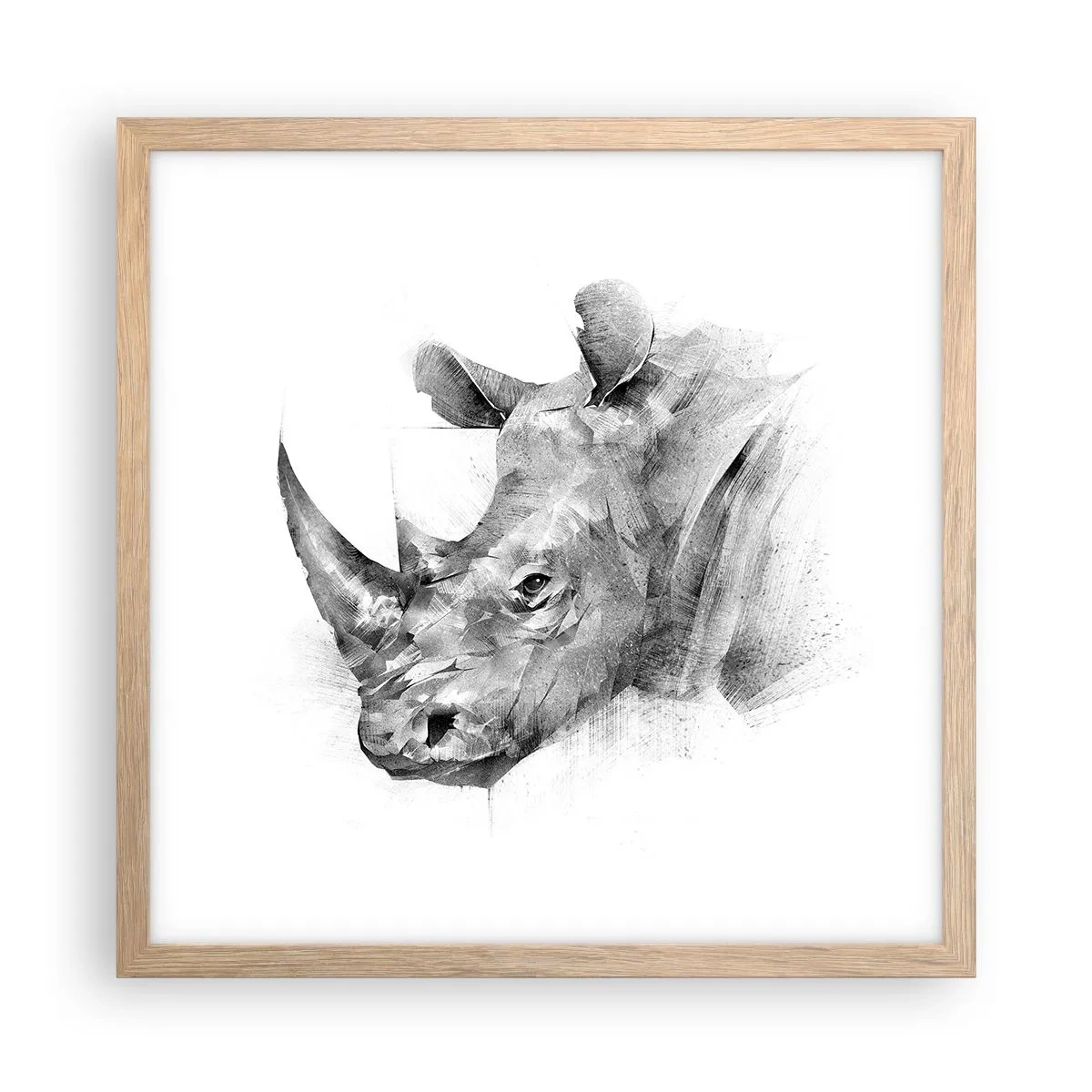 Affiche dans un chêne clair - Poster - Potrait africain - 40x40 cm