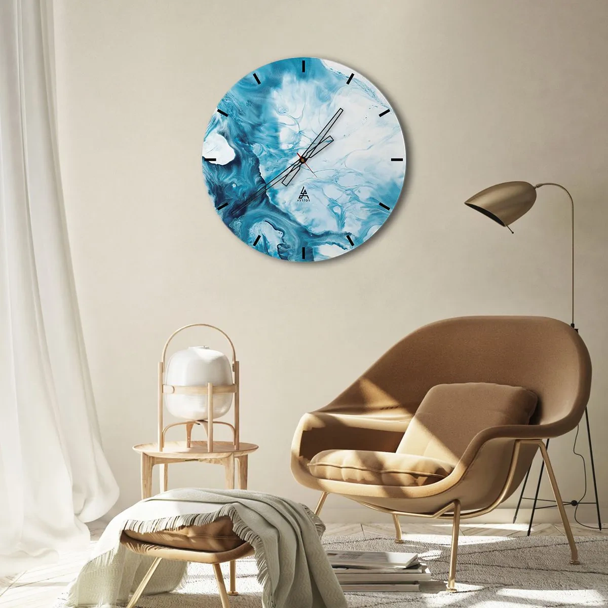 Horloge murale - Pendule murale - Concert de bleu - 40x40 cm