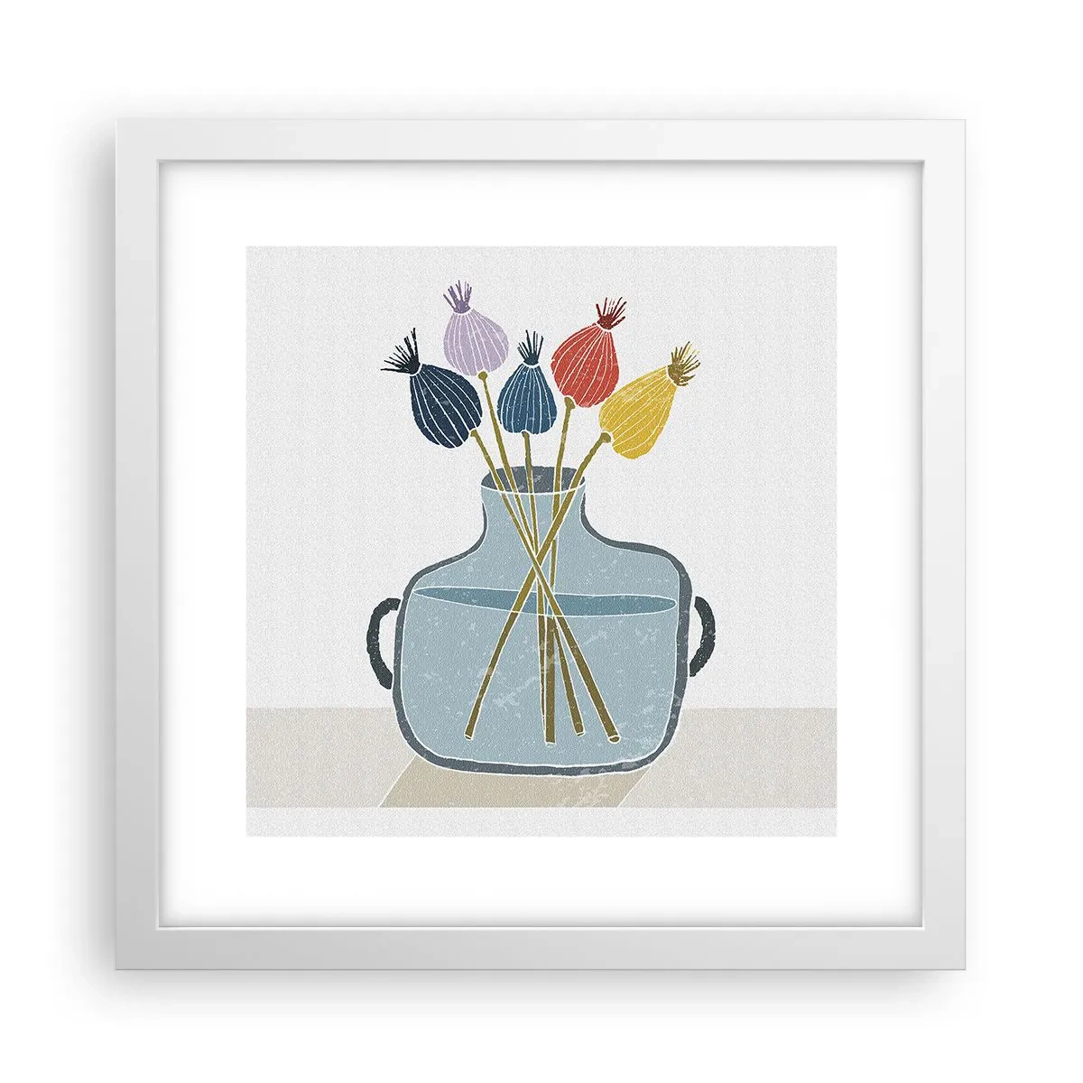 Affiche dans un cadre blanc - Poster - Comme s'il avait semé des graines de pavot - 30x30 cm