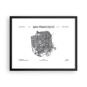 Affiche dans un cadre noir - Poster - Anatomie de San Fransisco - 50x40 cm