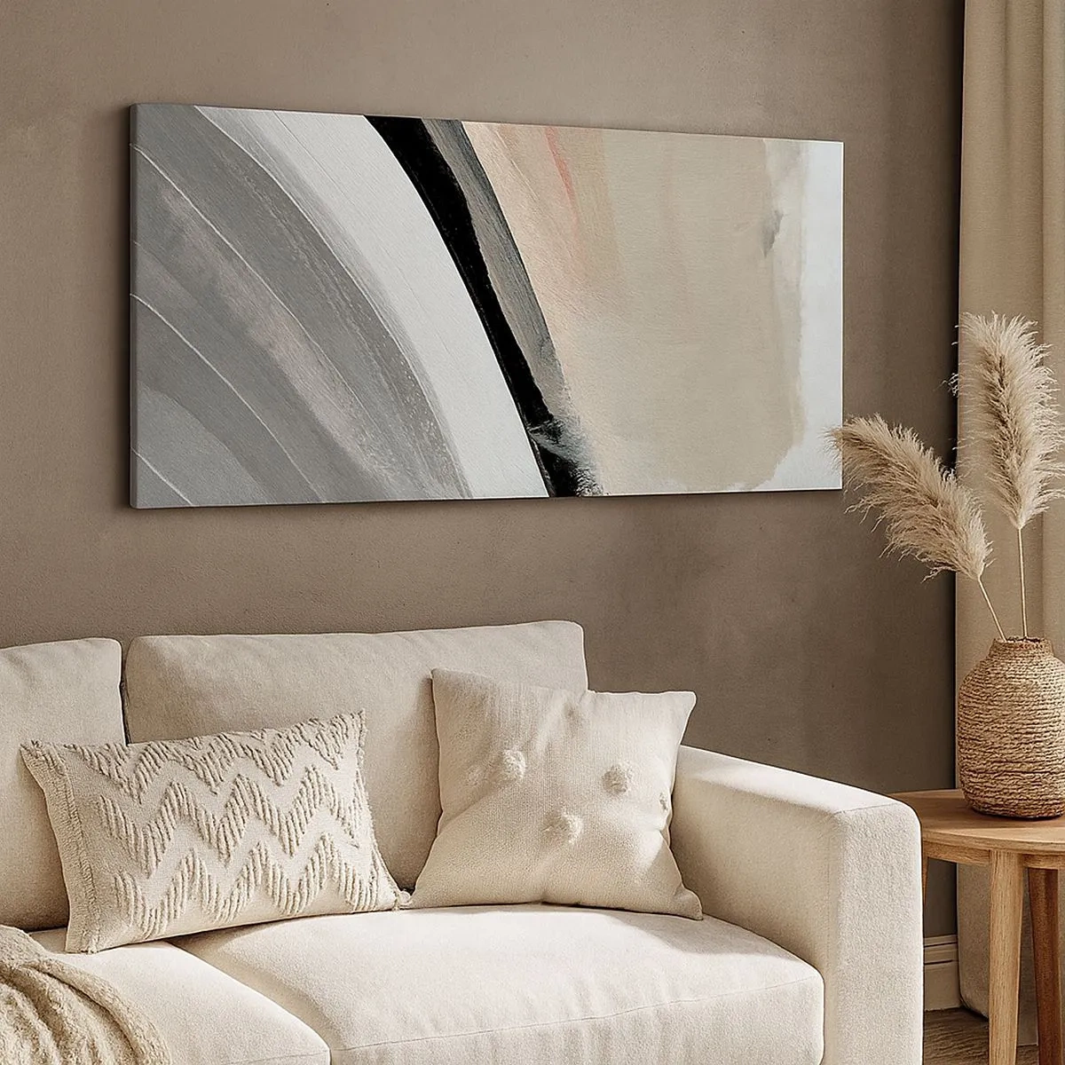 Impression sur toile - Image sur toile - Composition : arc de noir et gris - 100x40 cm