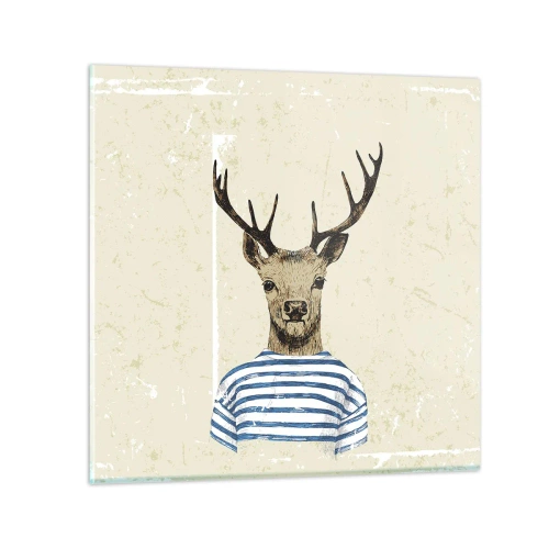 Impression sur verre - Image sur verre - Parce que j'aime les chemises rayées - 30x30 cm