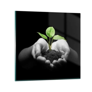 Impression sur verre - Image sur verre - J'aime la nature, je la protège - 40x40 cm