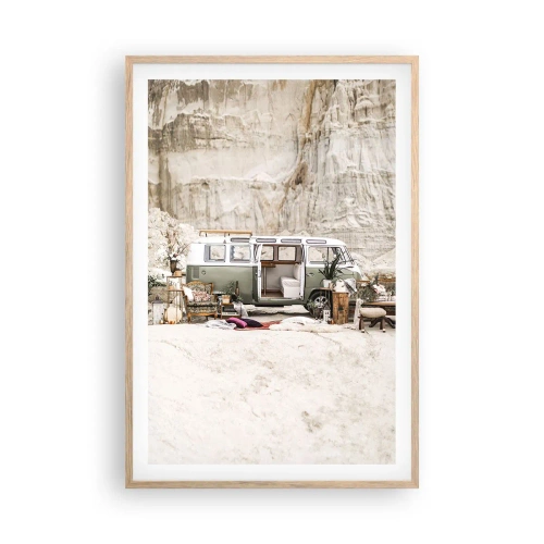 Affiche dans un chêne clair - Poster - Il est temps de commencer le voyage - 61x91 cm