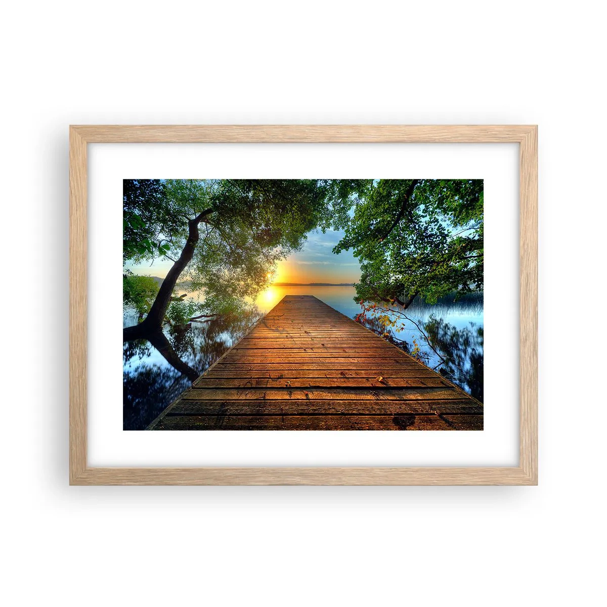 Affiche dans un chêne clair - Poster - Prenez votre temps, asseyez-vous - 40x30 cm