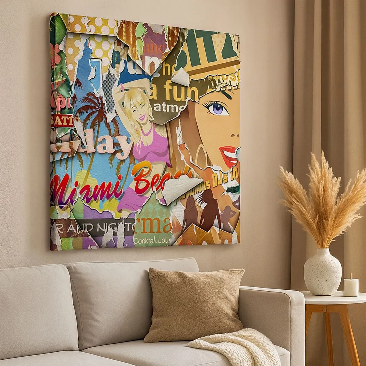 Impression sur toile - Image sur toile - Souvenirs de vacances - 30x30 cm