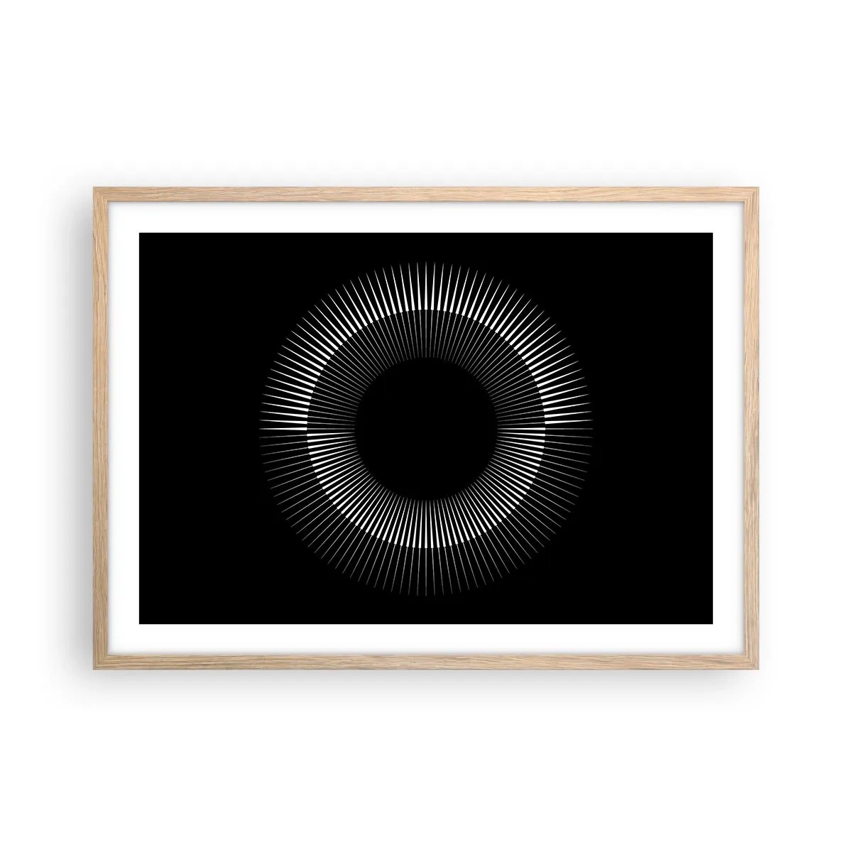 Affiche dans un chêne clair - Poster - Soleil noir - 70x50 cm