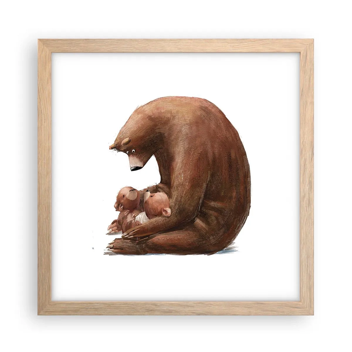 Affiche dans un chêne clair - Poster - Faites de beaux rêves les enfants - 30x30 cm