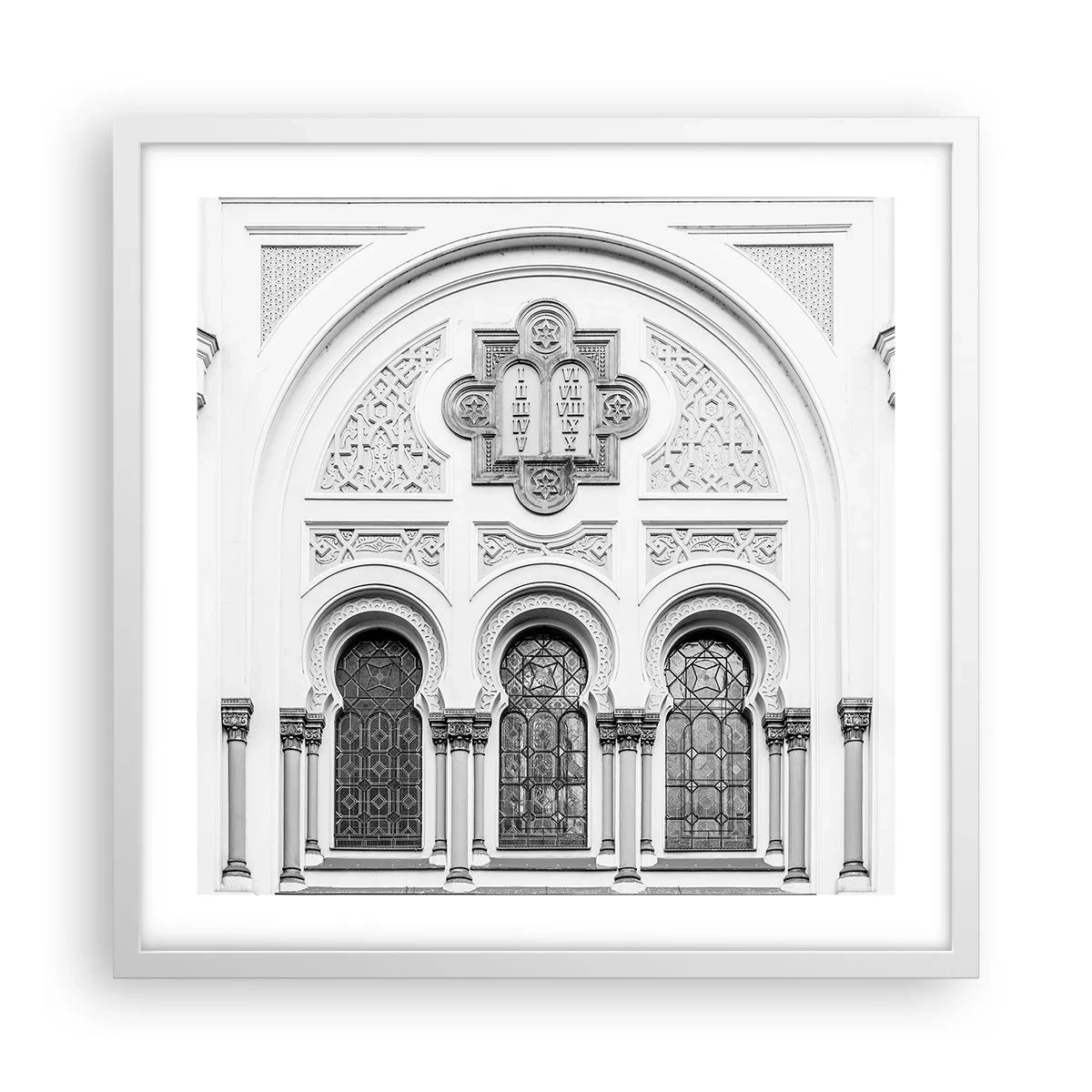 Affiche dans un cadre blanc - Poster - À la frontière des cultures - 50x50 cm