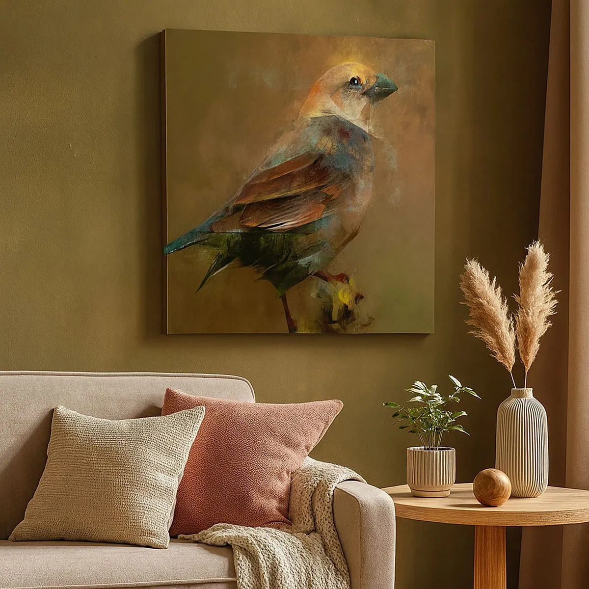 Impression sur toile - Image sur toile - Un moineau, un petit oiseau - 30x30 cm