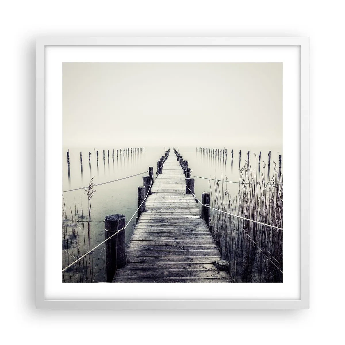 Affiche dans un cadre blanc - Poster - Plongez dans la paix - 50x50 cm