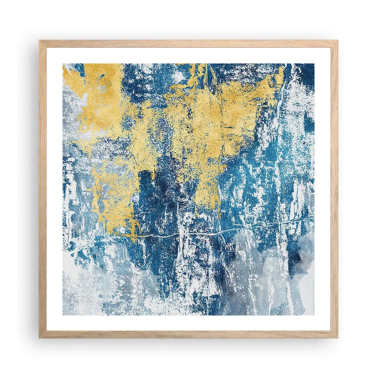 Affiche dans un chêne clair - Poster - Abstraction du temps - 60x60 cm