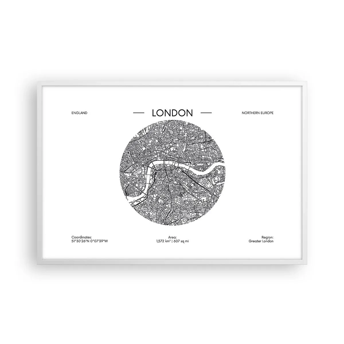 Affiche dans un cadre blanc - Poster - Anatomie de Londres - 91x61 cm