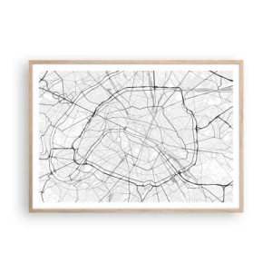 Affiche dans un chêne clair - Poster - Fleur de Paris - 100x70 cm