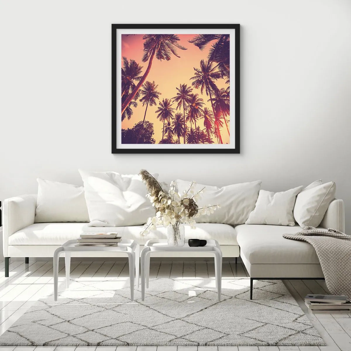 Affiche dans un cadre noir - Poster - Variation tropicale - 60x60 cm