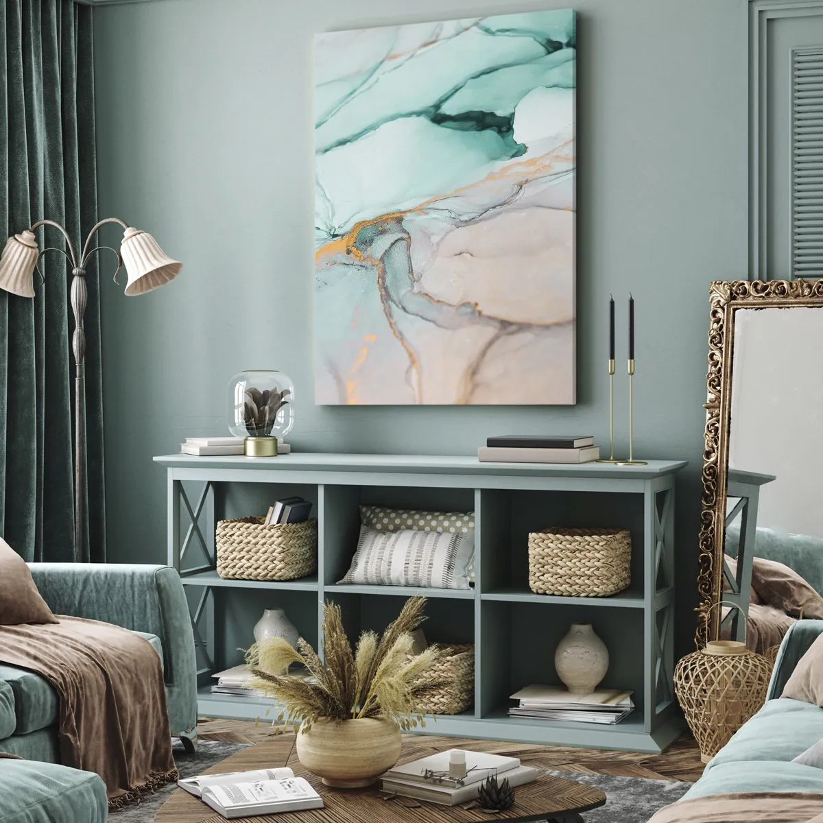 Impression sur toile - Image sur toile - Danse des formes et des couleurs - 65x120 cm