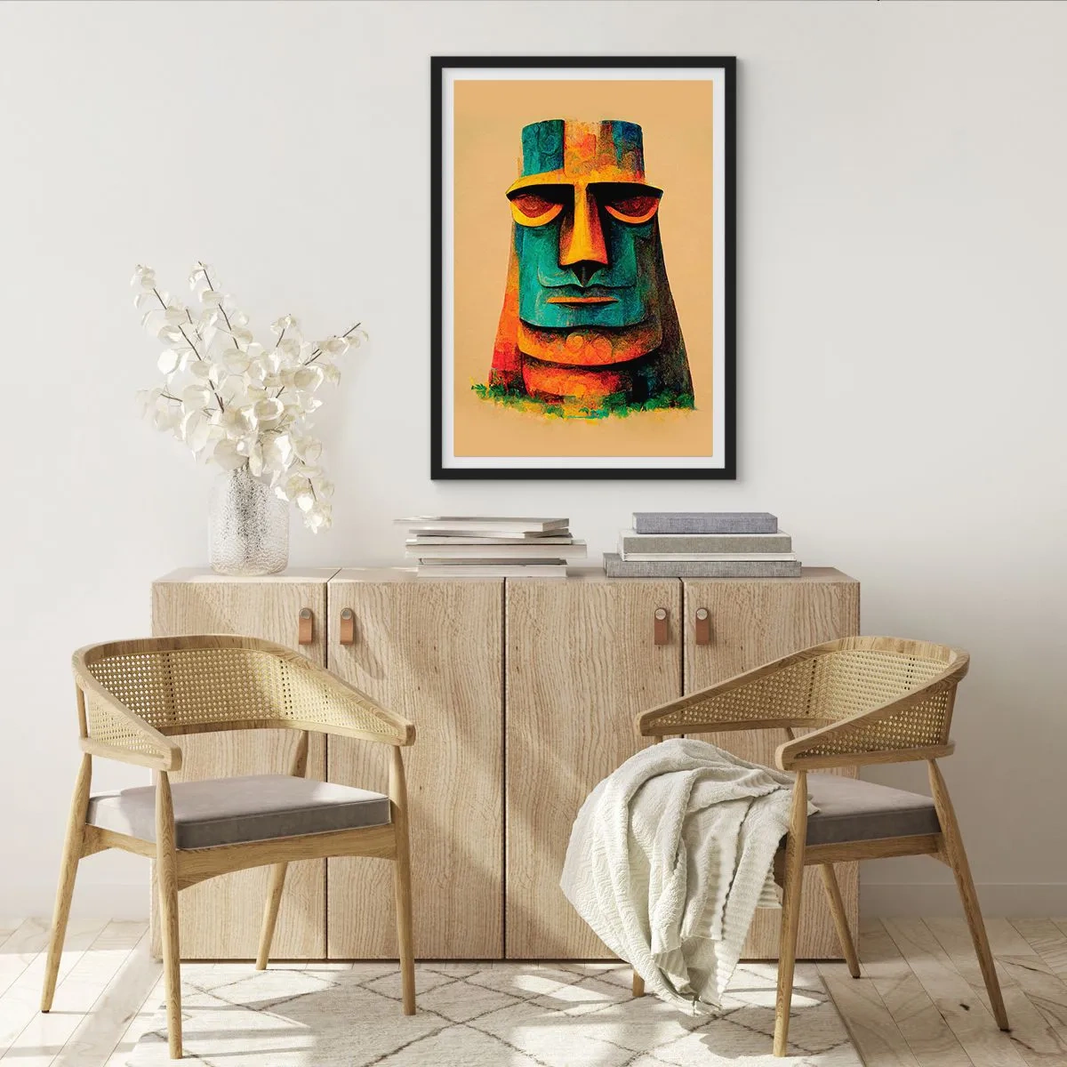 Affiche dans un cadre noir - Poster - Statuesque et sympathique - 30x40 cm