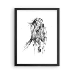Affiche dans un cadre noir - Poster - D'un trot gracieux - 30x40 cm