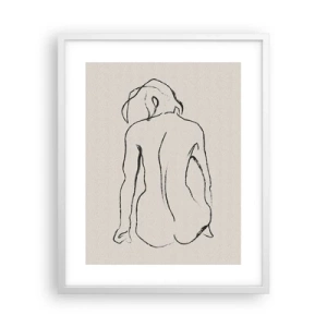 Affiche dans un cadre blanc - Poster - Femme nue - 40x50 cm