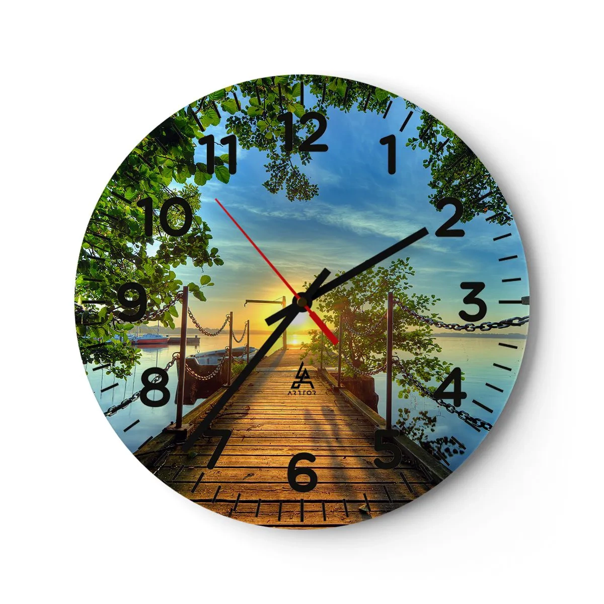 Horloge murale - Pendule murale - L'ouest au-dessus de l'eau - 30x30 cm