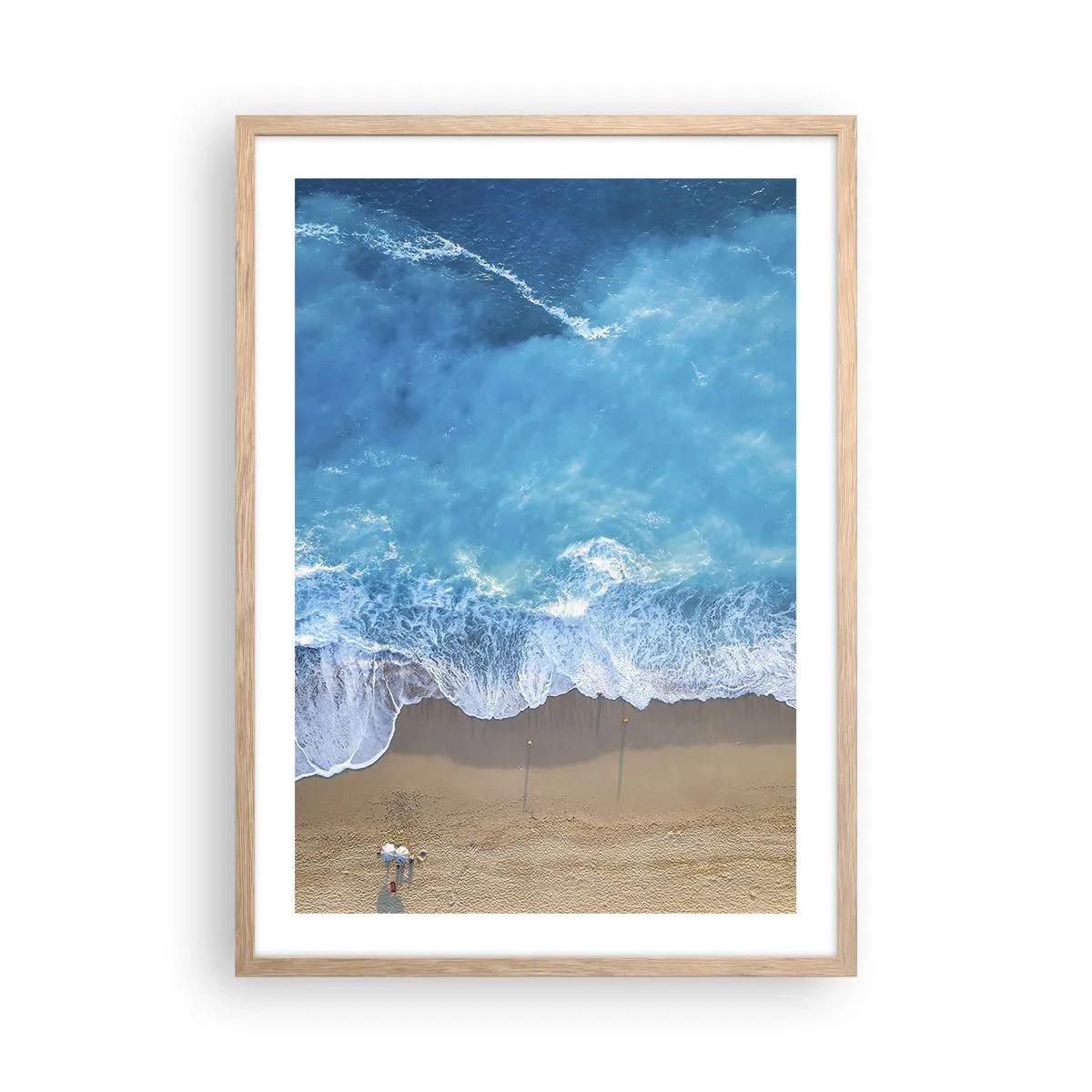 Affiche dans un chêne clair - Poster - La force du bleu - 50x70 cm