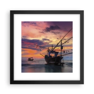 Affiche dans un cadre noir - Poster - Soirée exotique - 30x30 cm