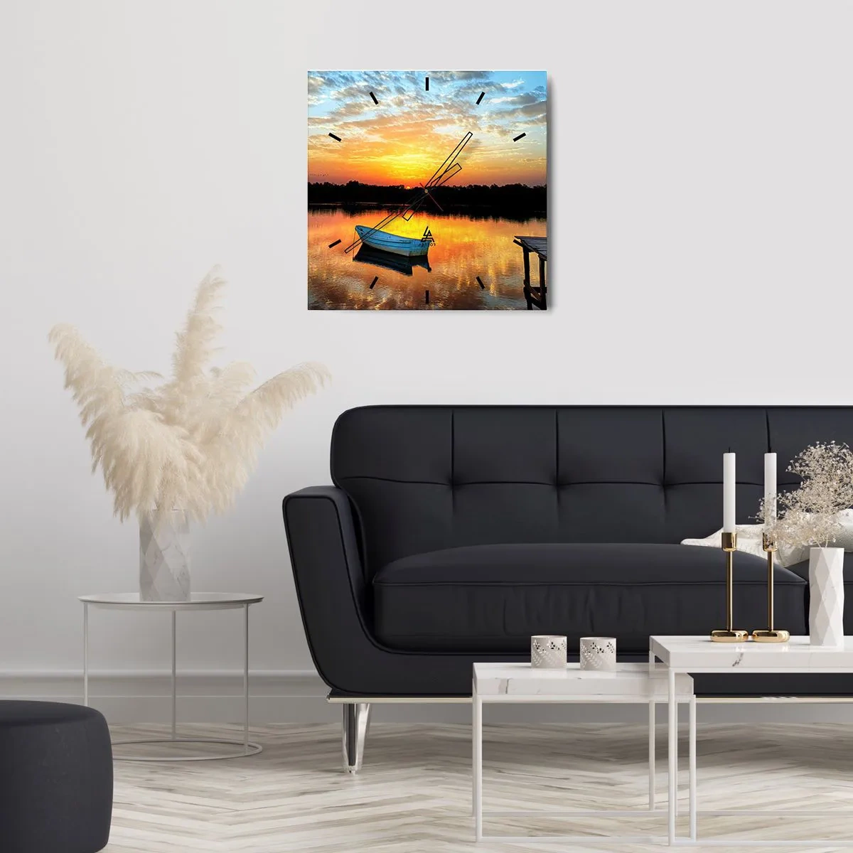 Horloge murale - Pendule murale - Regardez, écoutez, méditez - 40x40 cm