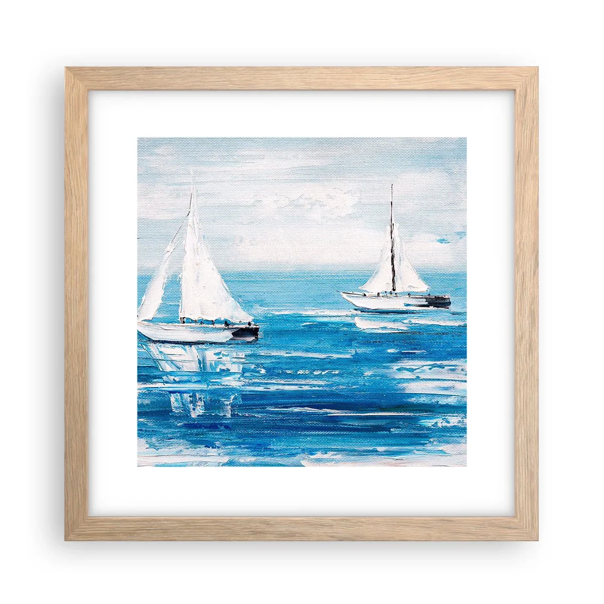 Affiche dans un chêne clair - Poster - Avec un ami à mes côtés - 30x30 cm