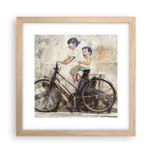 Affiche dans un chêne clair - Poster - Vrai ou faux? - 30x30 cm