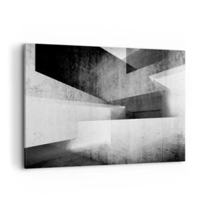 Impression sur toile - Image sur toile - Formes géométriques dans une composition monochrome - 120x80cm - Structure de l'espace - Décoration murale moderne pour le salon et la chambre ARTTOR