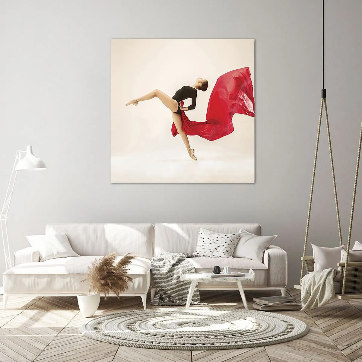 Impression sur toile - Image sur toile - Rouge et noir - 30x30 cm