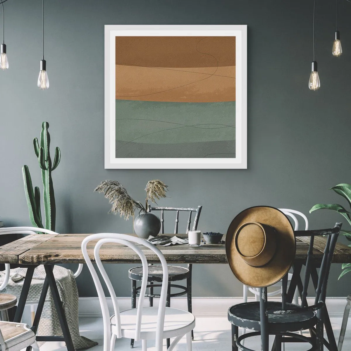 Affiche dans un cadre blanc - Poster - Composition horizontale - 50x50 cm