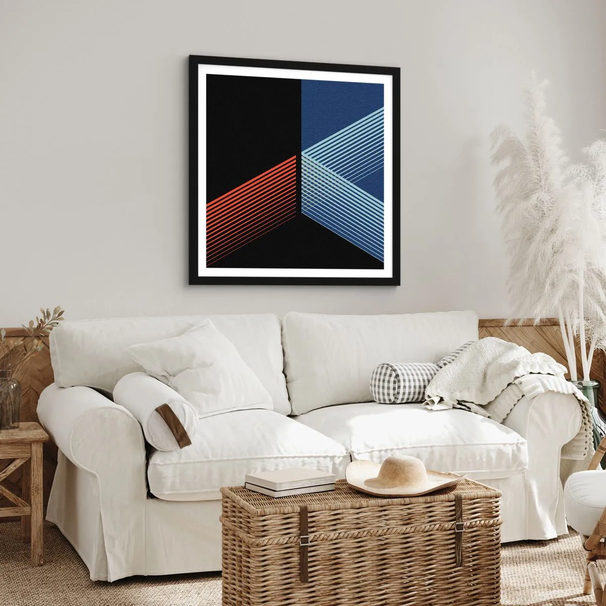 Affiche dans un cadre noir - Poster - Histoire simple - 60x60 cm