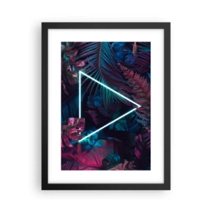 Affiche dans un cadre noir - Poster - Jardin de style disco - 30x40 cm