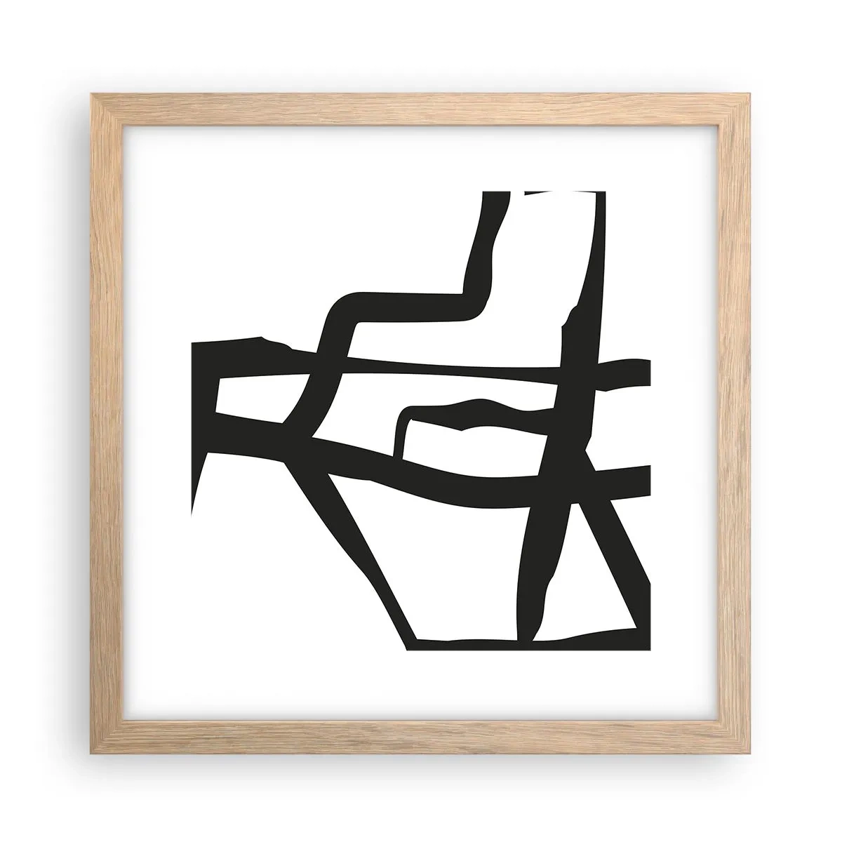 Affiche dans un chêne clair - Poster - Conception noir et blanc - 30x30 cm