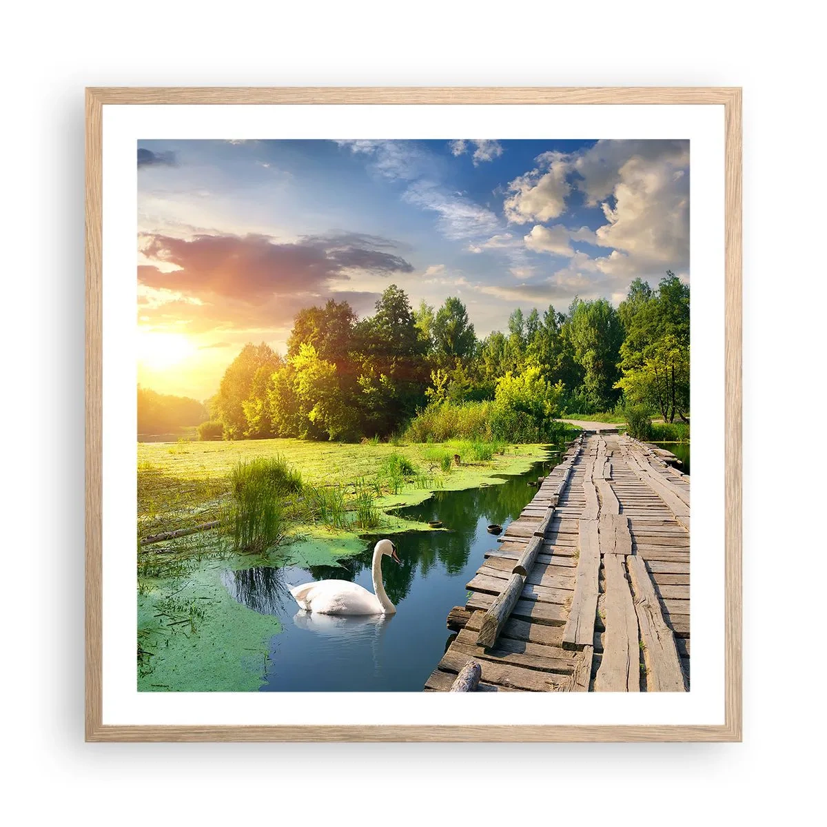 Affiche dans un chêne clair - Poster - L'été, l'été partout - 60x60 cm