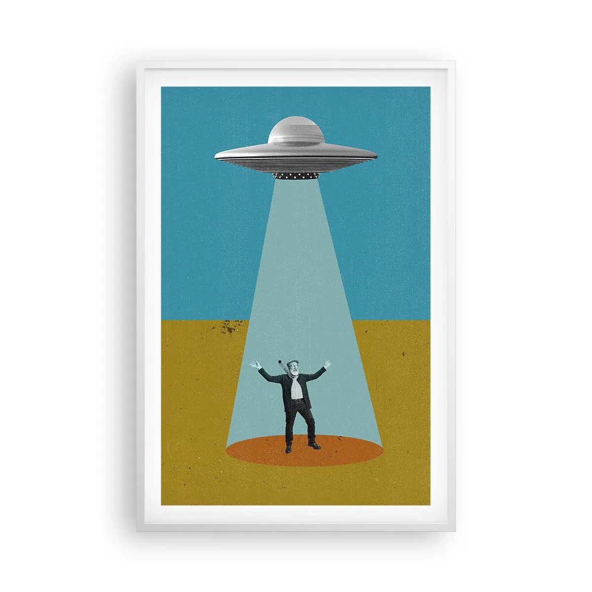 Affiche dans un cadre blanc - Poster - Rencontre proche - 61x91 cm