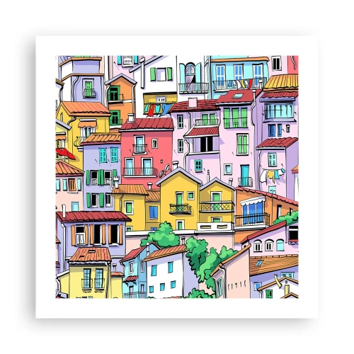 Affiche - Poster - Ville joyeuse - 50x50 cm