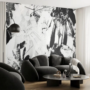 Papier Peint Photo Premium Canvas - Automne en négatif - Abstraction, Fleurs, Graphique - 350x256 cm