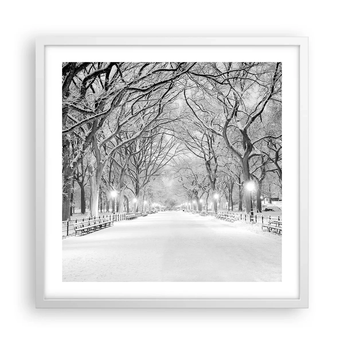 Affiche dans un cadre blanc - Poster - Les quatres saisons – l’hiver - 50x50 cm