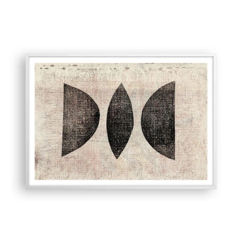Affiche dans un cadre blanc - Poster - Abstraction ethnique - 100x70 cm