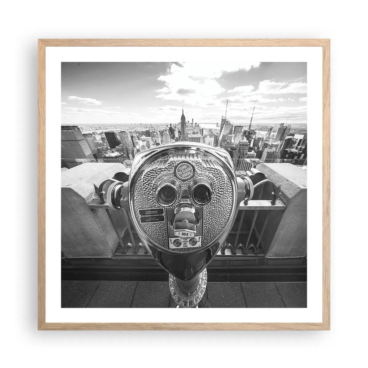 Affiche dans un chêne clair - Poster - Ville sur les villes - 60x60 cm