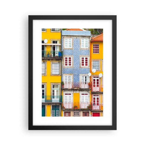 Affiche dans un cadre noir - Poster - Couleurs de vieille ville - 30x40 cm