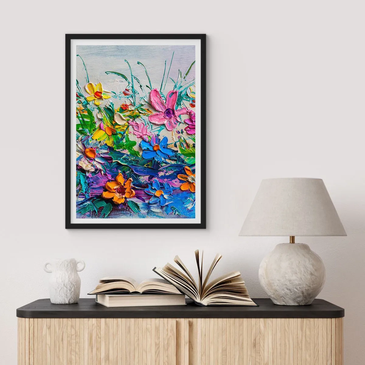 Affiche dans un cadre noir - Poster - Absolument pas une nature morte - 40x50 cm
