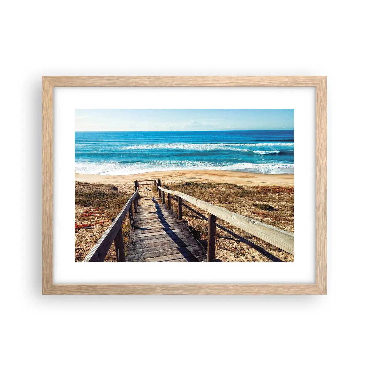 Affiche dans un chêne clair - Poster - Cours! - 40x30 cm