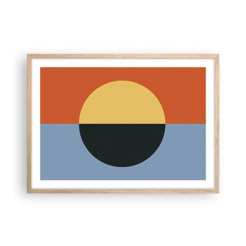 Affiche dans un chêne clair - Poster - Composition de chaleur et de fraîcheur - 70x50 cm